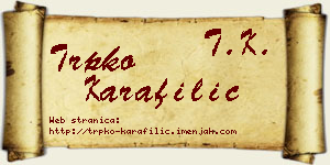 Trpko Karafilić vizit kartica